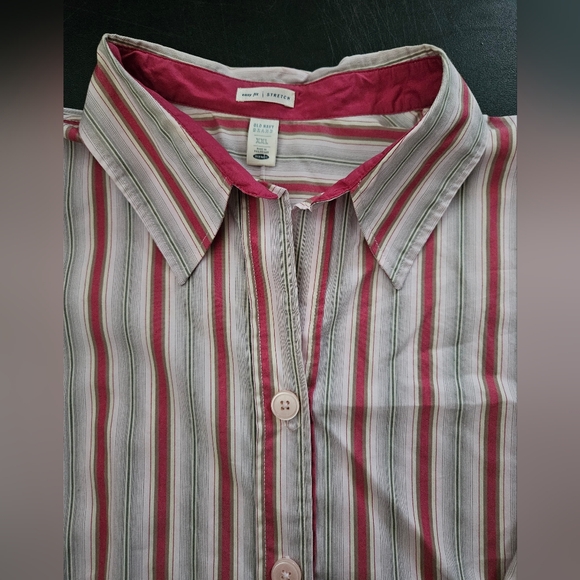 NWT - Old Navy Stretch Striped Button Up Long Sleeve Shirt - Size XXL - Picture 7 of 10